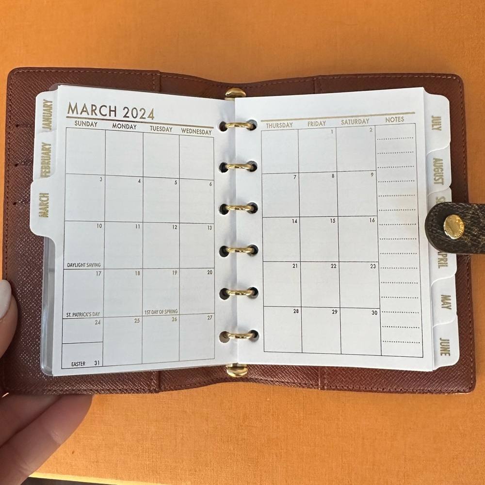 Fits Louis Vuitton PM 2025 Insert Calendar+Filler Paper+ Pen + Pouches - Picture 3 of 16